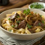 French Onion Beef and Noodles