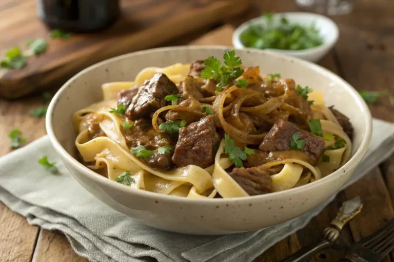 French Onion Beef and Noodles