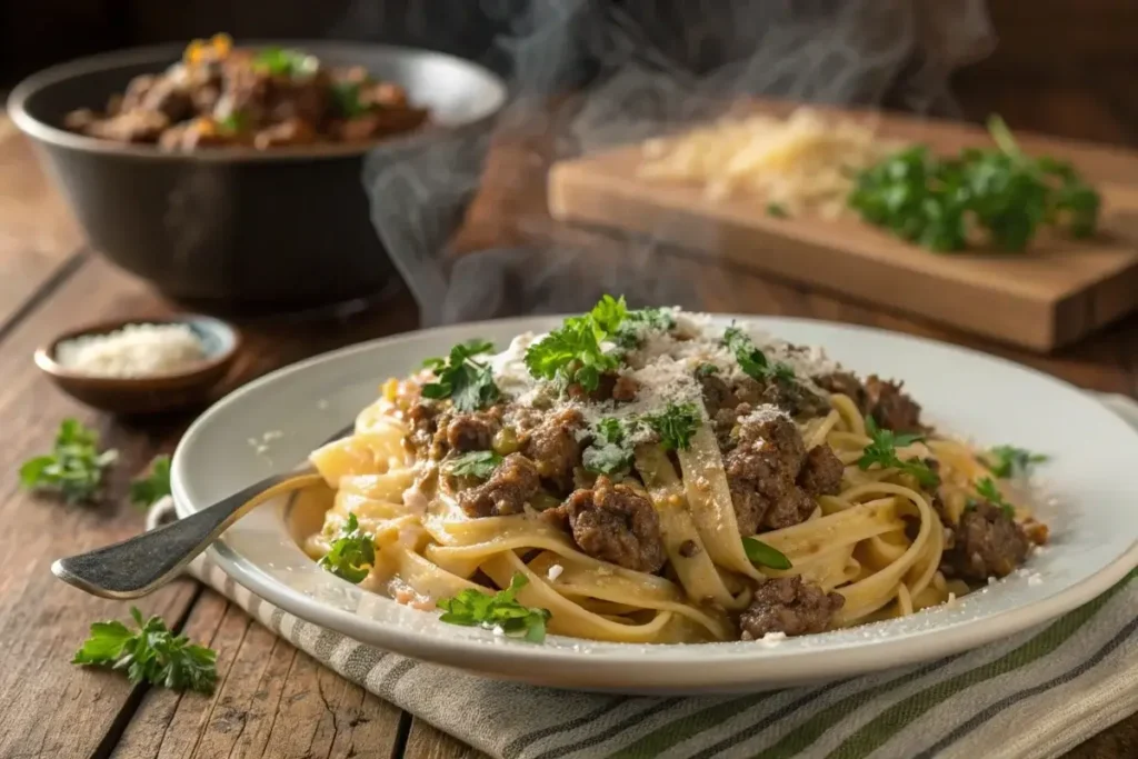 ground beef alfredo