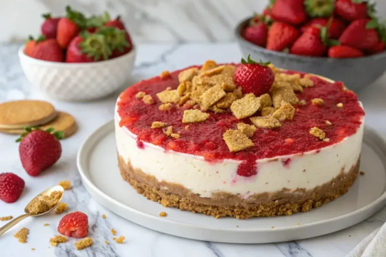 strawberry crunch cheesecake