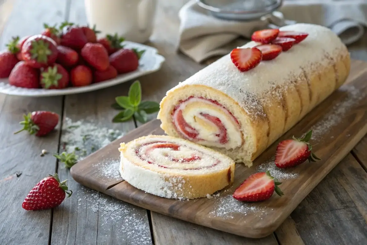 strawberry swiss roll