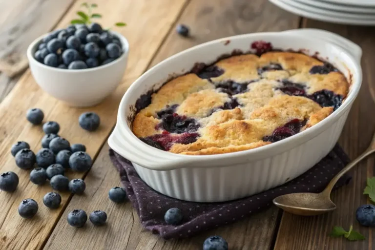 3 ingredient blueberry cobbler