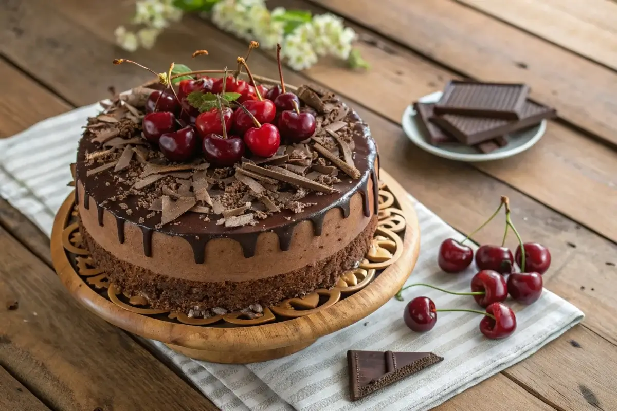 chocolate and cherry cake