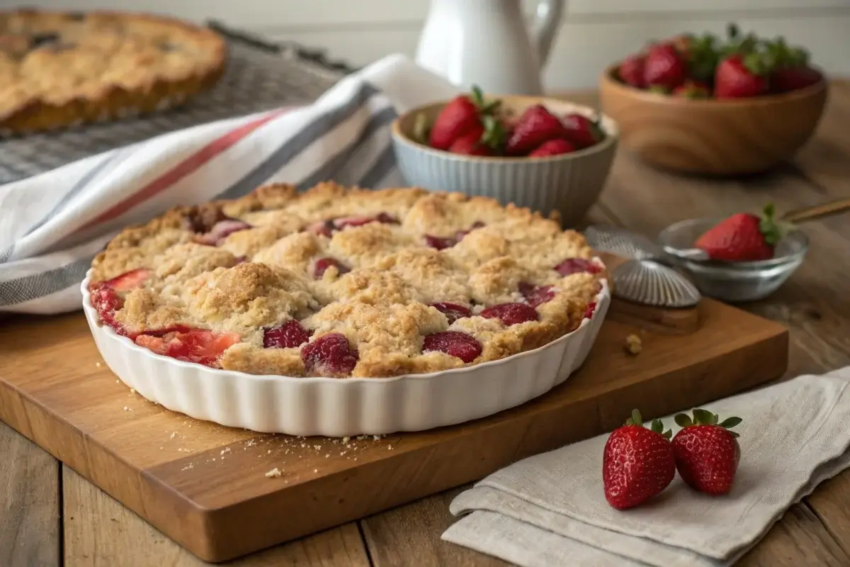 strawberry crumb cake