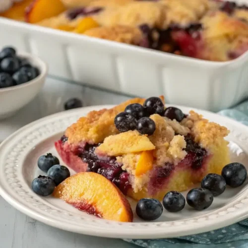 Blueberry Peach Dump Cake