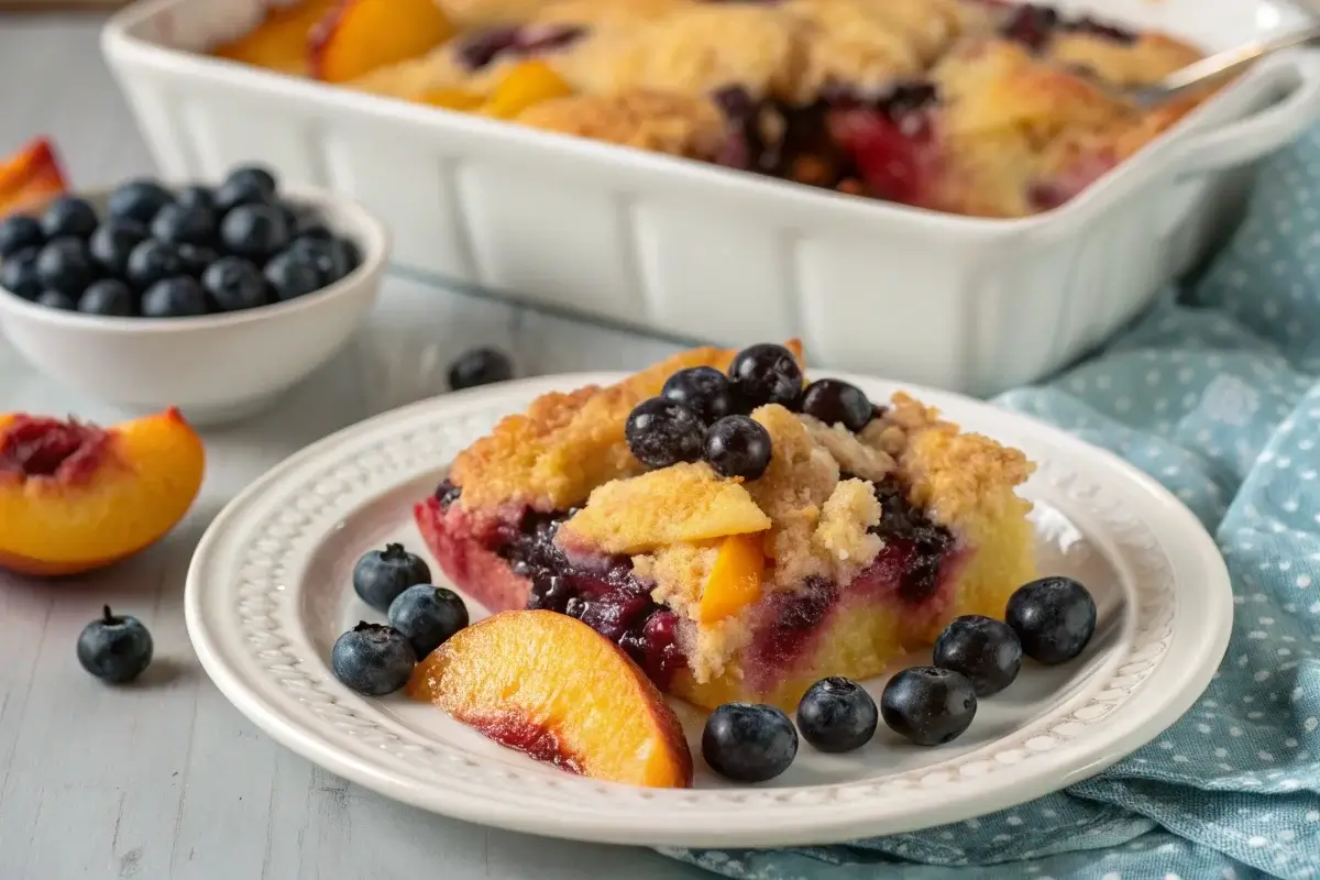 Blueberry Peach Dump Cake